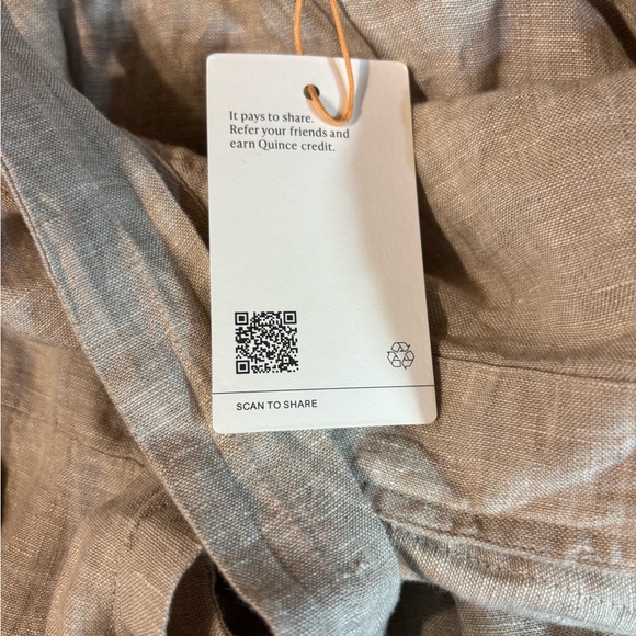 Quince 100% Linen Square Neck Wide Leg Jumpsuit Flax Beige Size M NWT - Picture 10 of 10